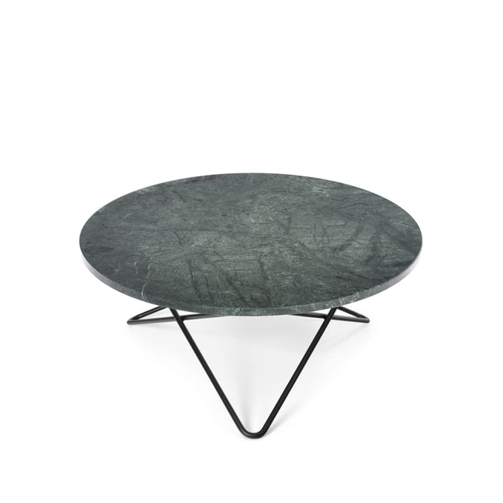 O Table Beistelltisch - Marmor Grün, Schwarz lackiertes Gestell - OX Denmarq