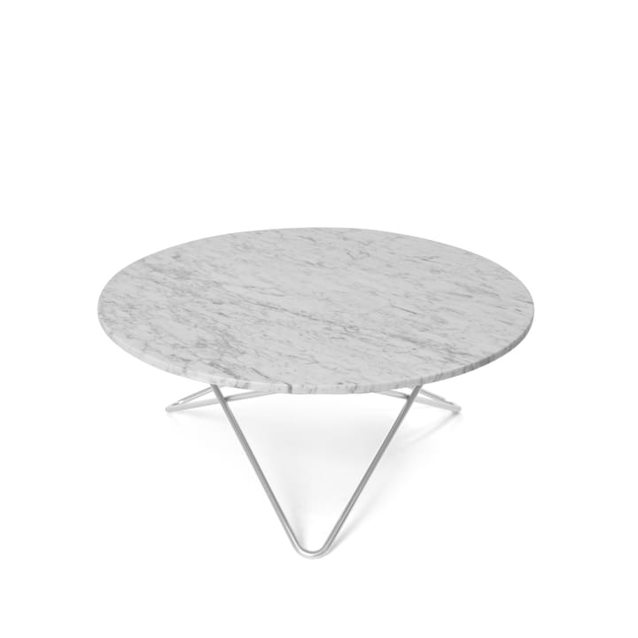 O Table Beistelltisch - Marmor Weiß, Edelstahlgestell - OX Denmarq