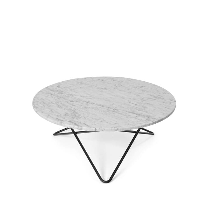 O Table Beistelltisch - Marmor Weiß, Gestell schwarz lackiert - OX Denmarq