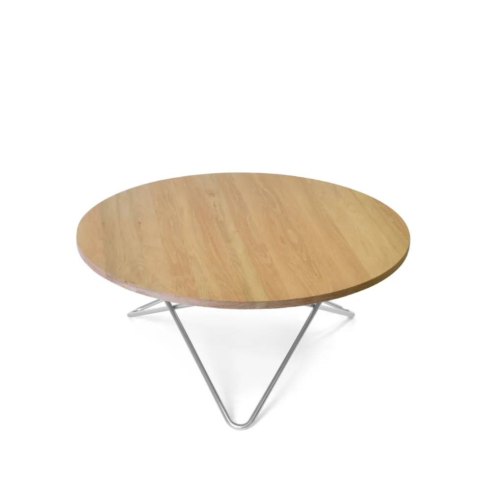 O Table Couchtisch, Eiche mattlack, Edelstahlgestell OX Denmarq