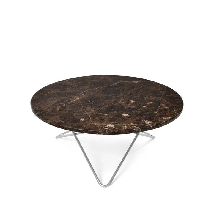 O Table Couchtisch - Marmor Braun, Edelstahlgestell - OX Denmarq