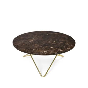 O Table Couchtisch - Marmor Braun, Messinggestell - OX Denmarq