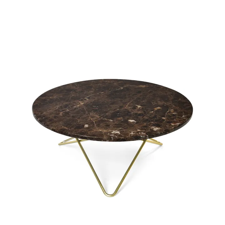 O Table Couchtisch - Marmor Braun, Messinggestell - OX Denmarq