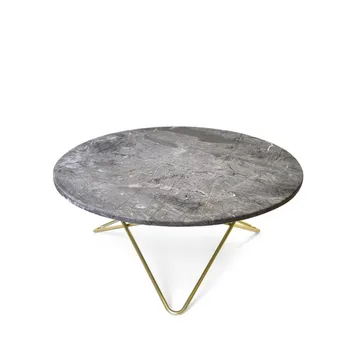 O Table Couchtisch - Marmor grau , messinggestell - OX Denmarq
