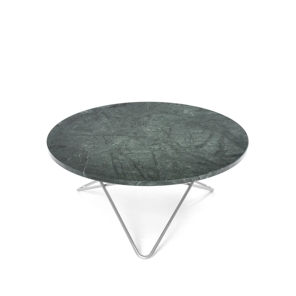 O Table Couchtisch, Marmor Grün, Edelstahlgestell OX Denmarq