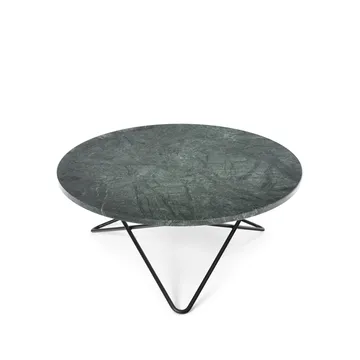 O Table Couchtisch - Marmor Grün, Schwarz lackiertes Gestell - OX Denmarq