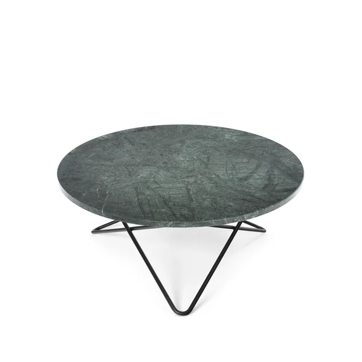 O Table Couchtisch - Marmor Grün, Schwarz lackiertes Gestell - OX Denmarq