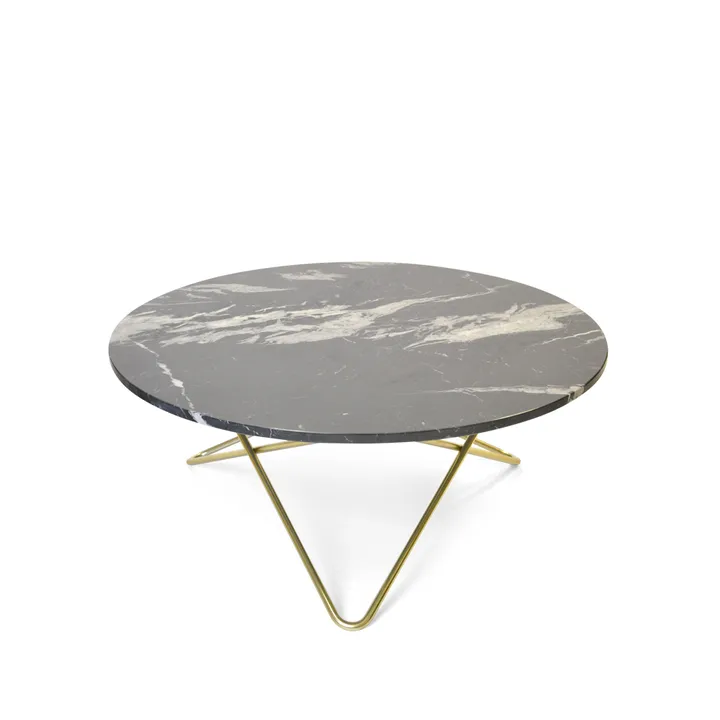 O Table Couchtisch - Marmor Schwarz, Messinggestell - OX Denmarq