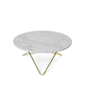 O Table Couchtisch - Marmor Weiß, Messinggestell - OX Denmarq