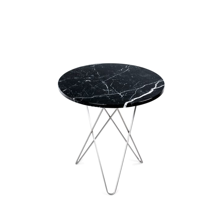Tall Mini O Table Beistelltisch - Marmor Schwarz, Edelstahlgestell - OX Denmarq