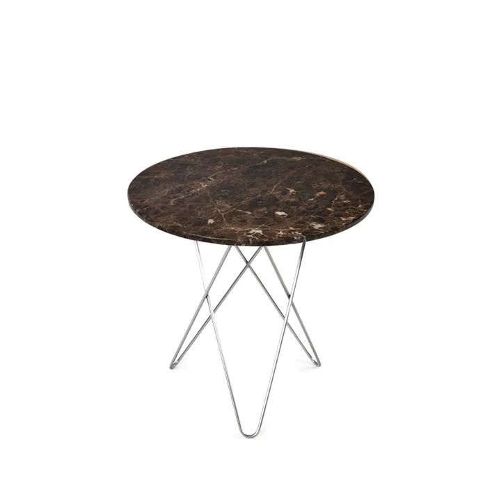 Tall Mini O Table Couchtisch - Marmor Braun, Edelstahlgestell - OX Denmarq