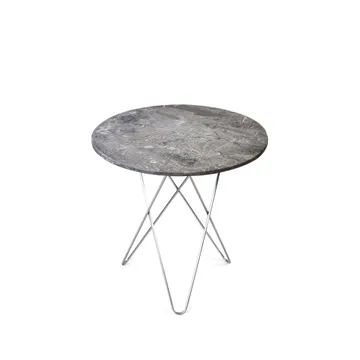 Tall Mini O Table Couchtisch - Marmor grau , edelstahlgestell - OX Denmarq