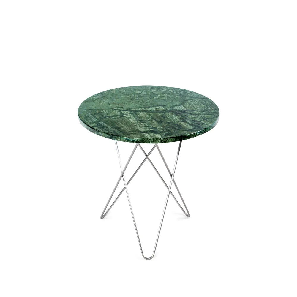 Tall Mini O Table Couchtisch, Marmor Grün, Edelstahl OX Denmarq