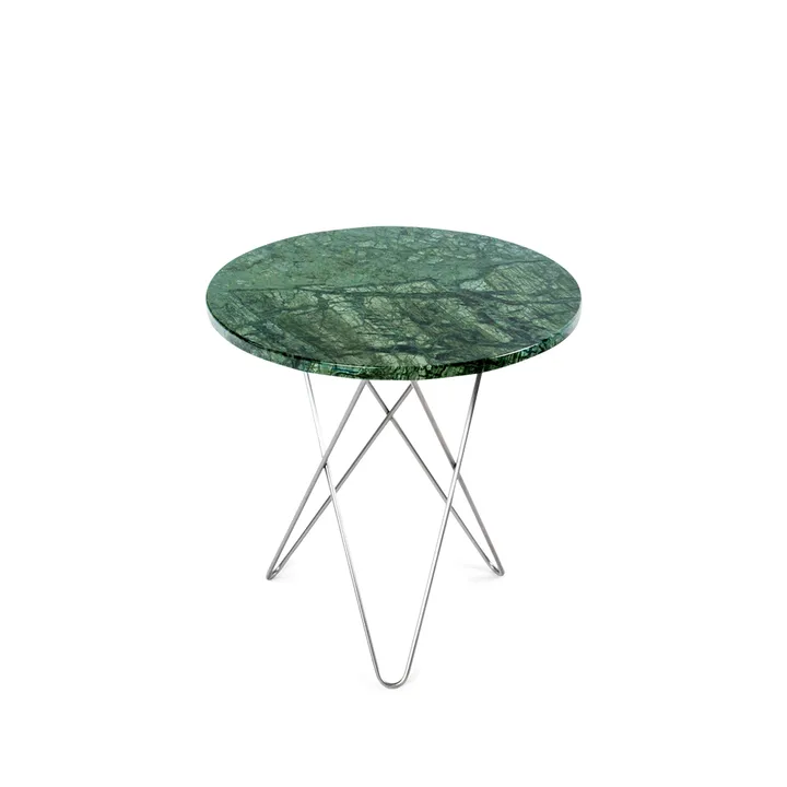 Tall Mini O Table Couchtisch - Marmor Grün, Edelstahl - OX Denmarq