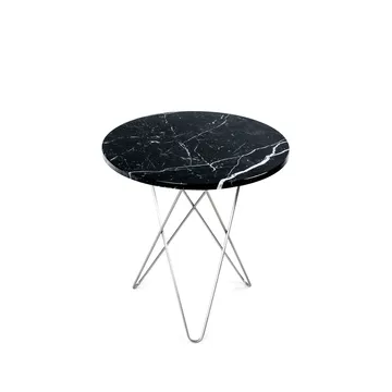 Tall Mini O Table Couchtisch - Marmor Schwarz, Edelstahlgestell - OX Denmarq