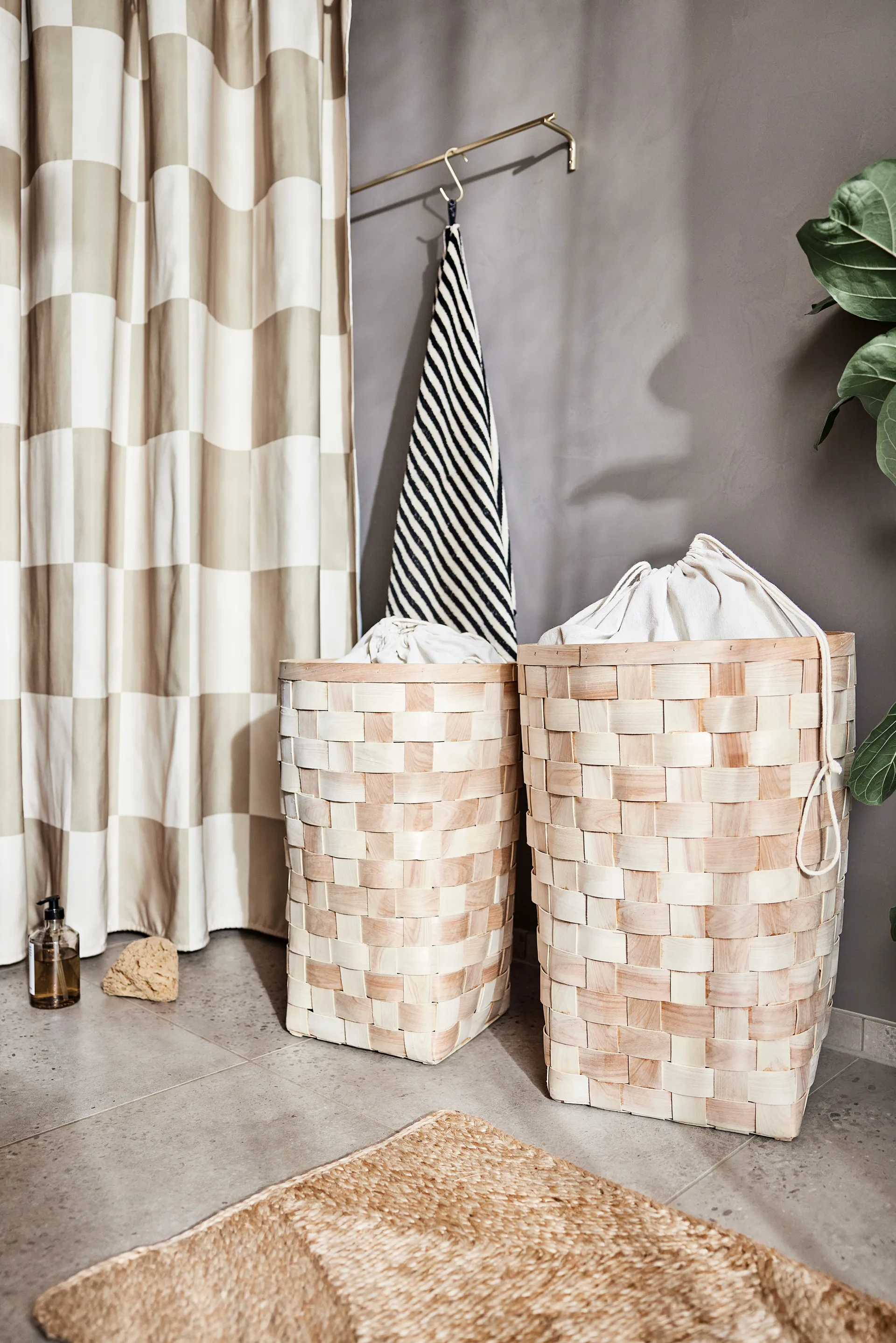 Chess Duschvorhang 180x180 cm, Clay-offwhite OYOY