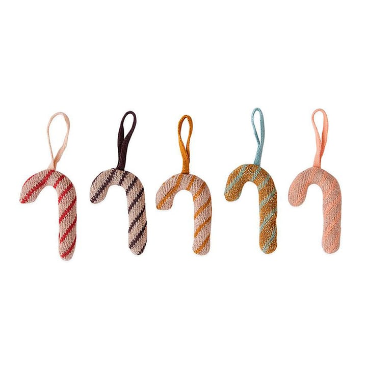 Christmas Sugar Canes Weihnachtsanhänger 5er Pack, Multi OYOY