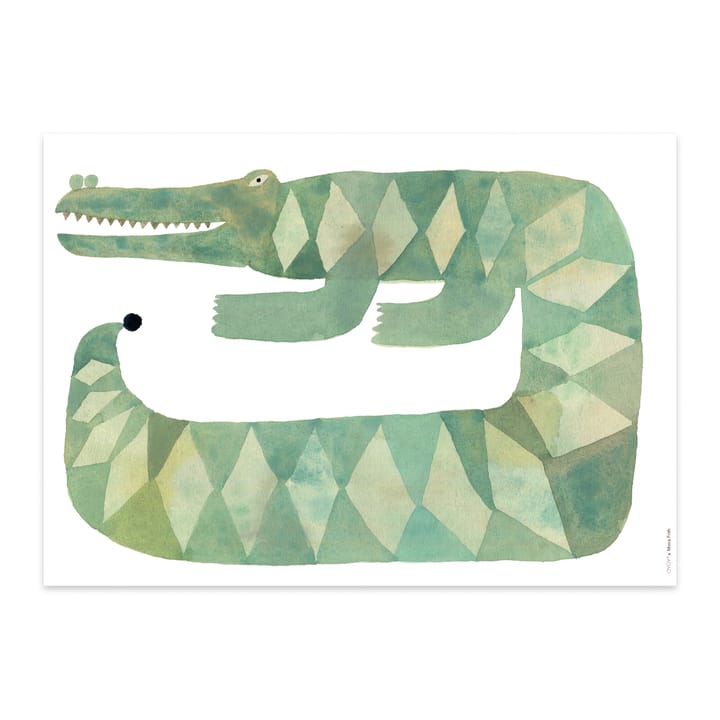 Croccodile Gustav Poster 50 x 70cm - Multi - OYOY