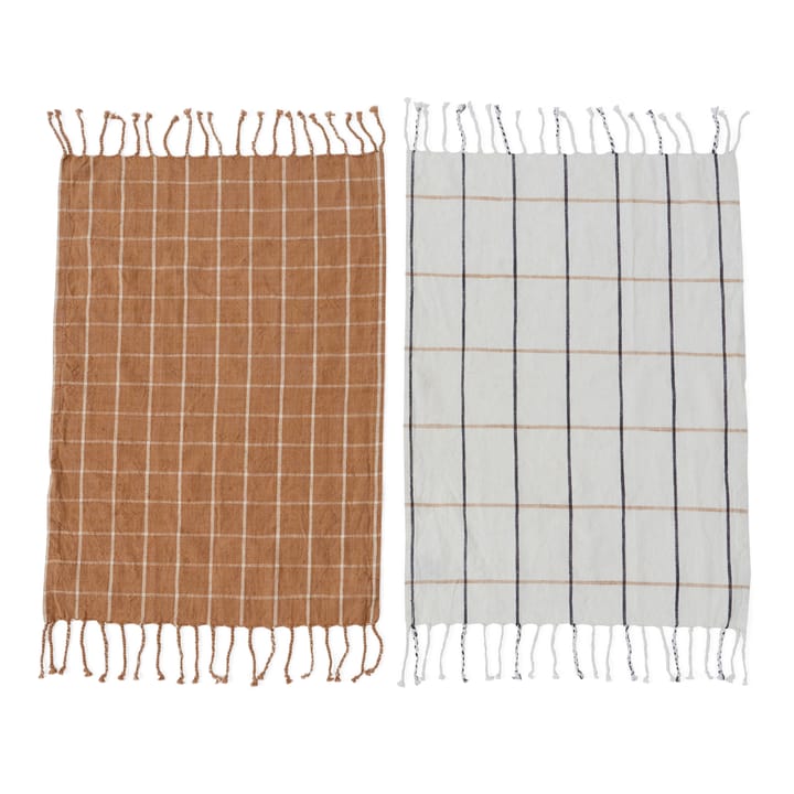 Gobi Geschirrtuch 50 x 70cm 2er Pack - Camel-offwhite - OYOY