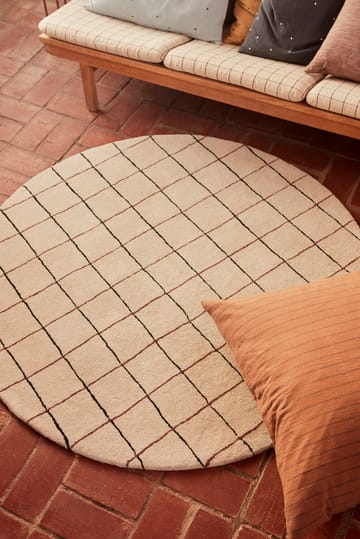 Grid runder Teppich Ø140cm - Offwhite - OYOY