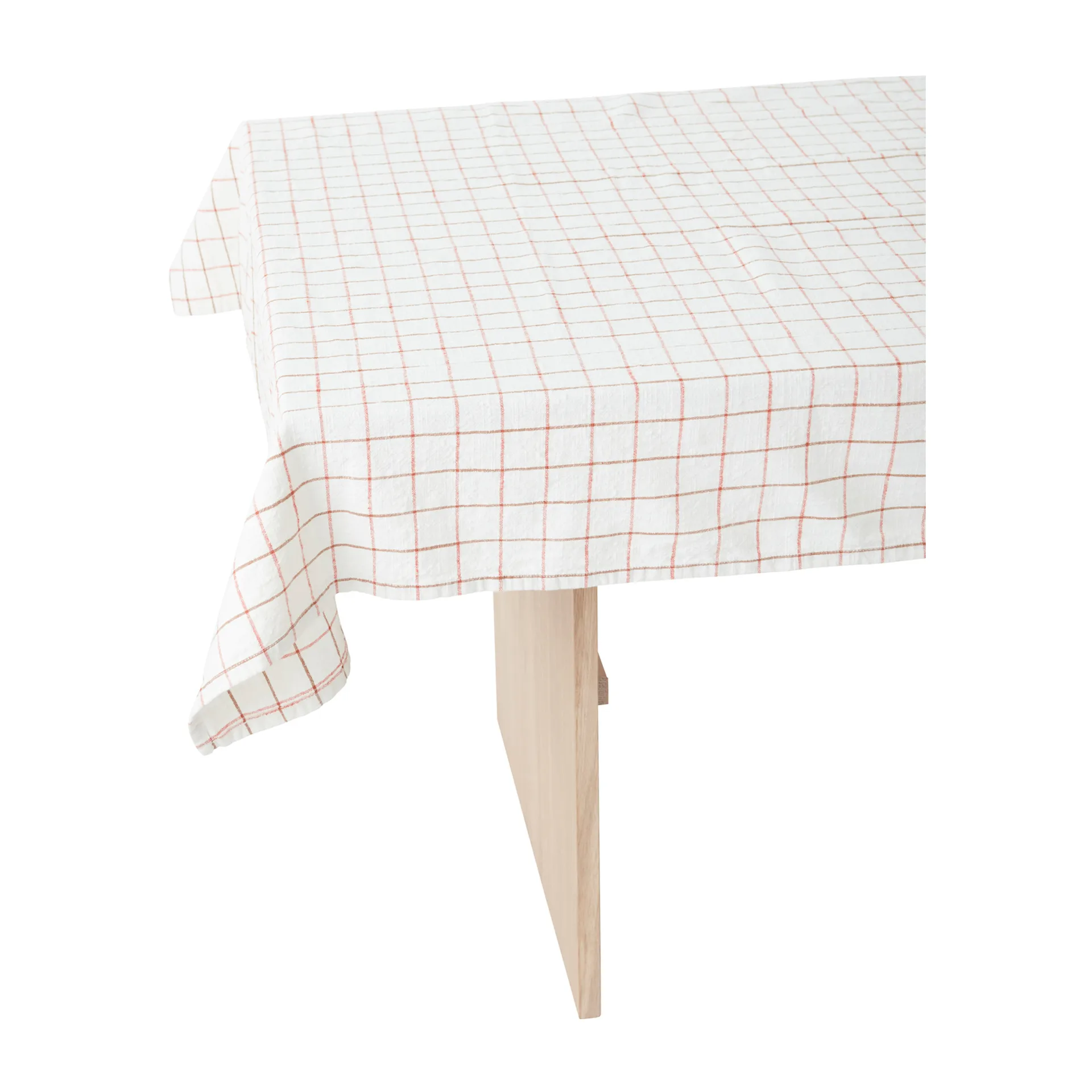 Grid Tischtuch 140 x 260cm, Offwhite-red OYOY