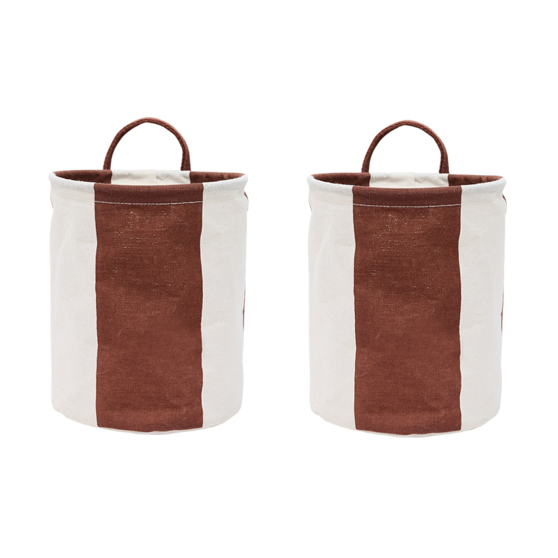 OYOY Kara Aufbewahrungskorb small 22xØ18 cm 2er-Pack Nutmeg