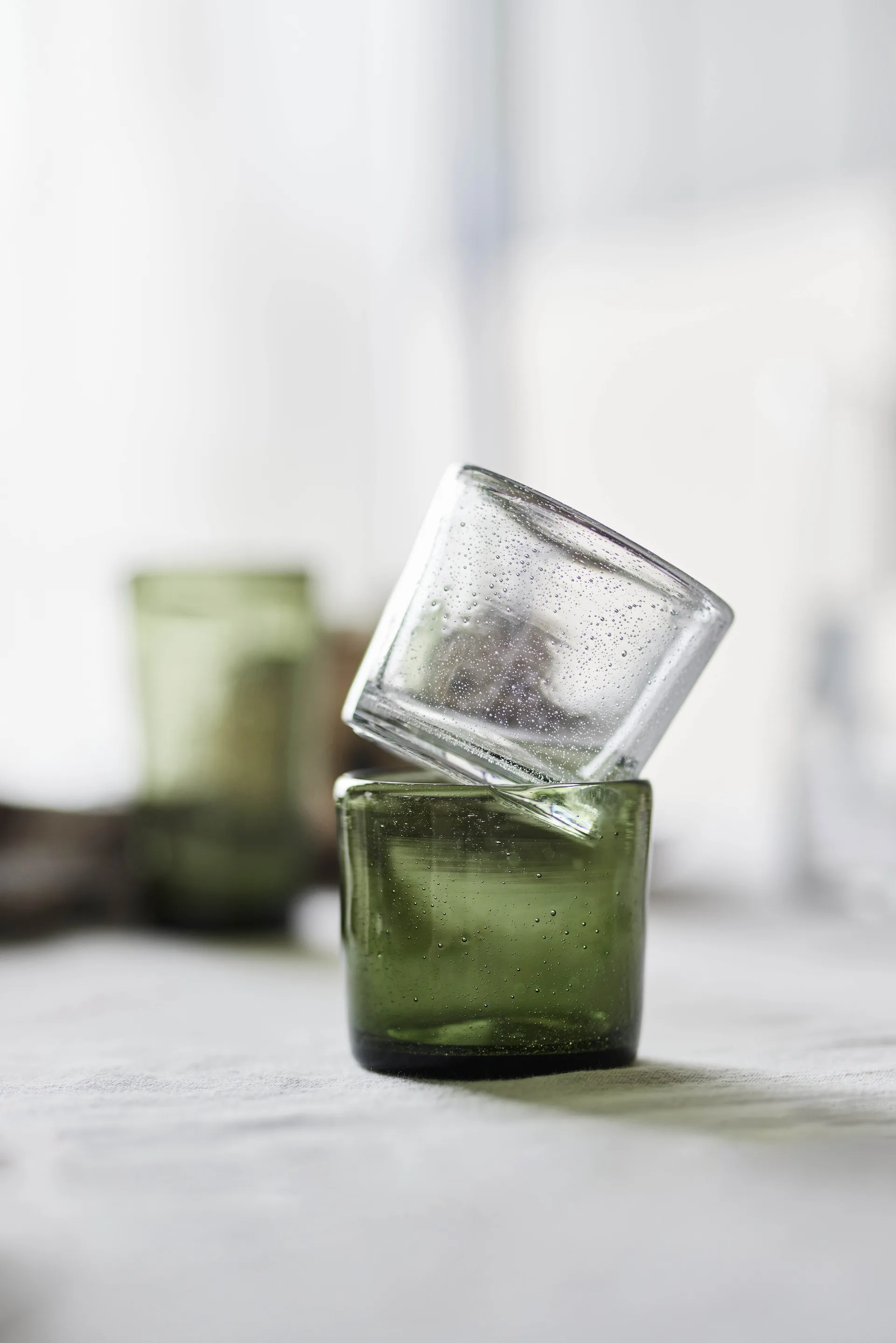 Kuki Trinkglas 4er-Pack, Green OYOY