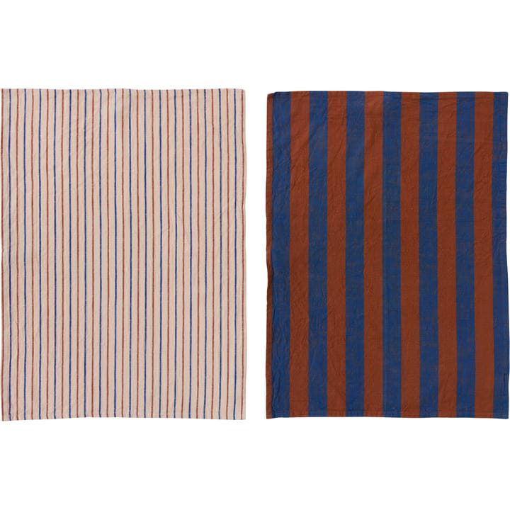 Kurin Geschirrtuch 50 x 70cm 2er Pack - Caramel-blue - OYOY