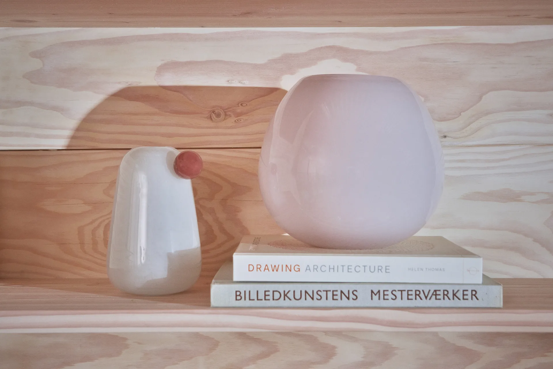 Lasi Vase medium 21,5cm, Taupe OYOY