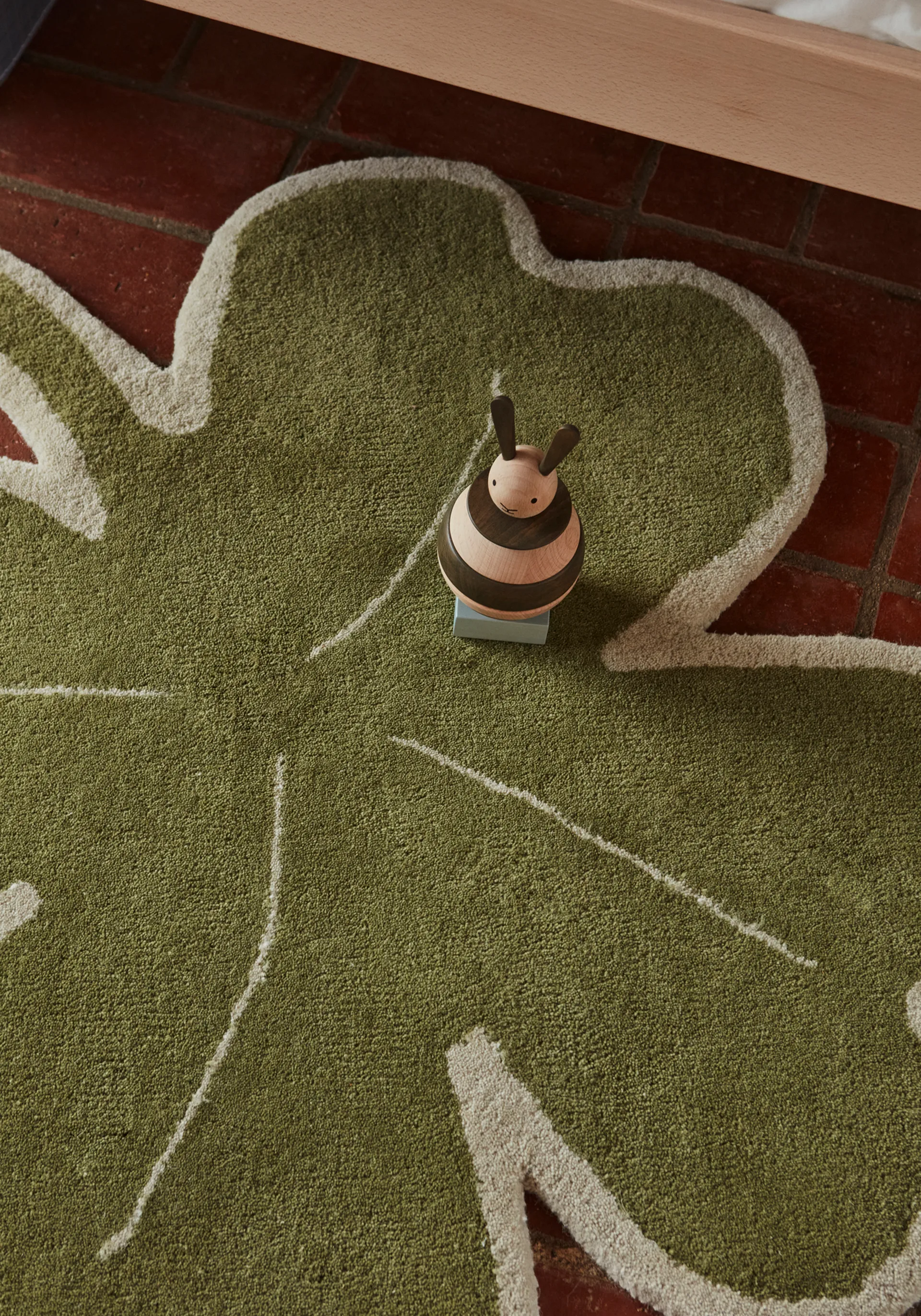 Lucky Clover Teppich 95 x 95cm, Green OYOY