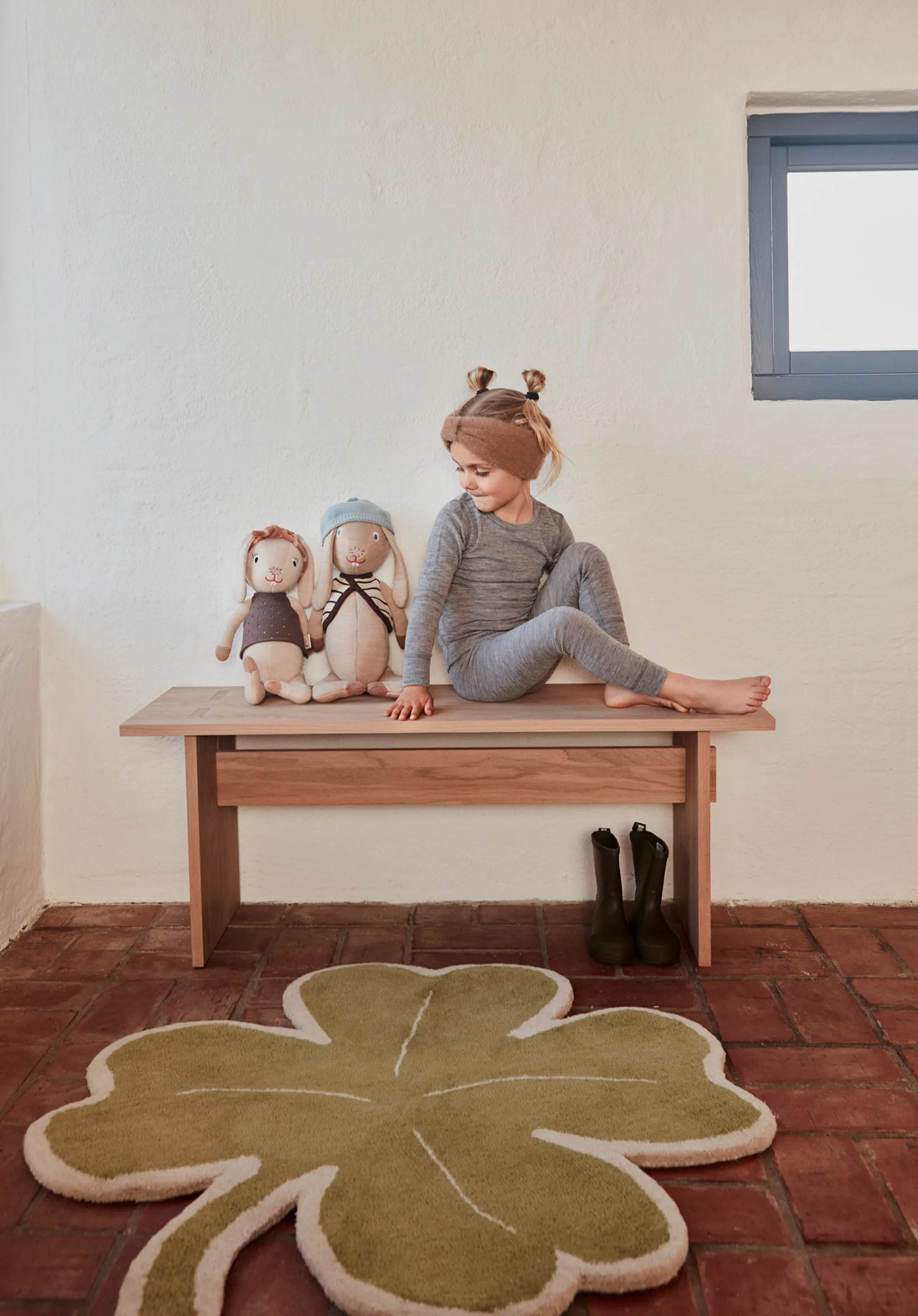 Lucky Clover Teppich 95 x 95cm, Green OYOY