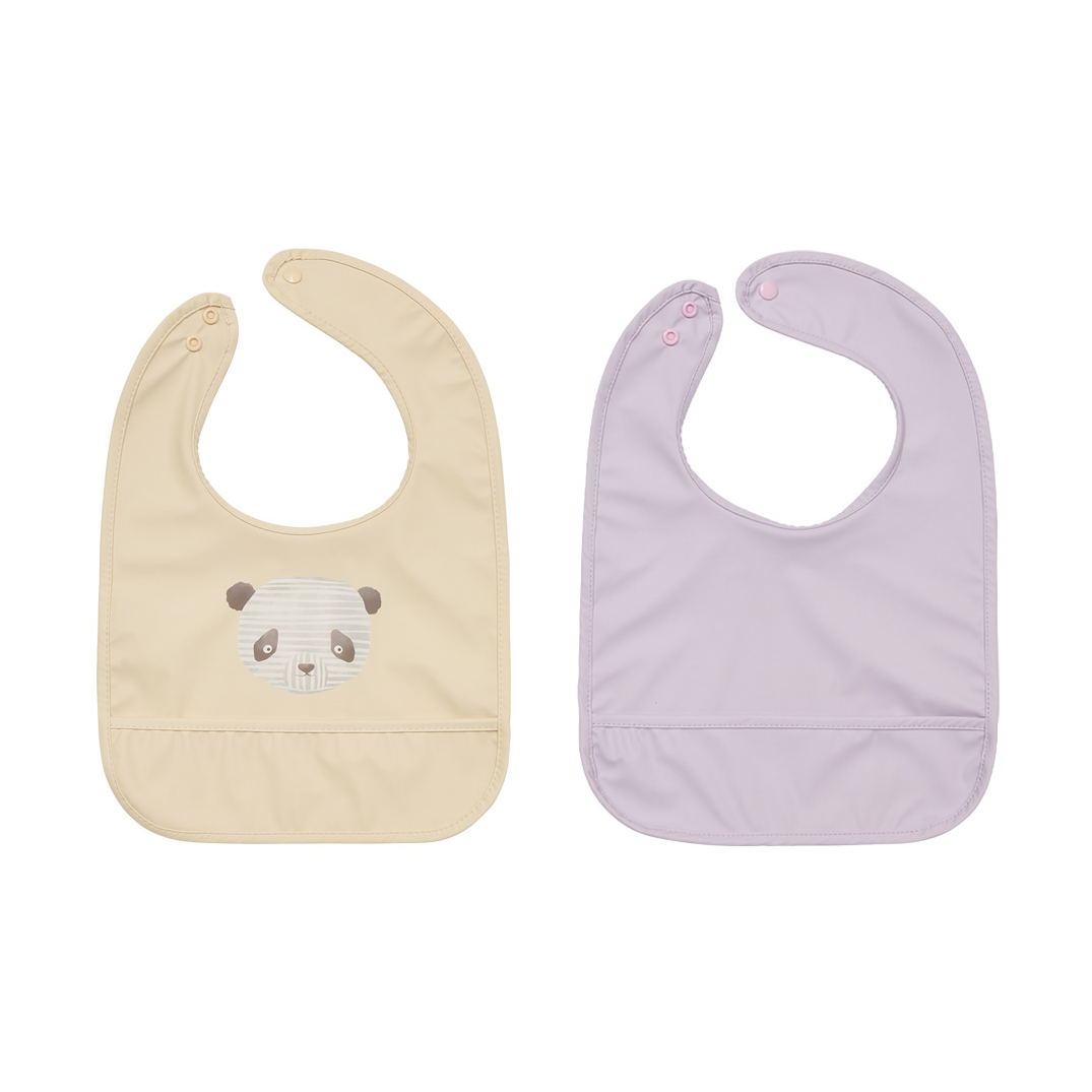 OYOY Lun Lun panda Lätzchen 2-teilig Vanilla-lavender