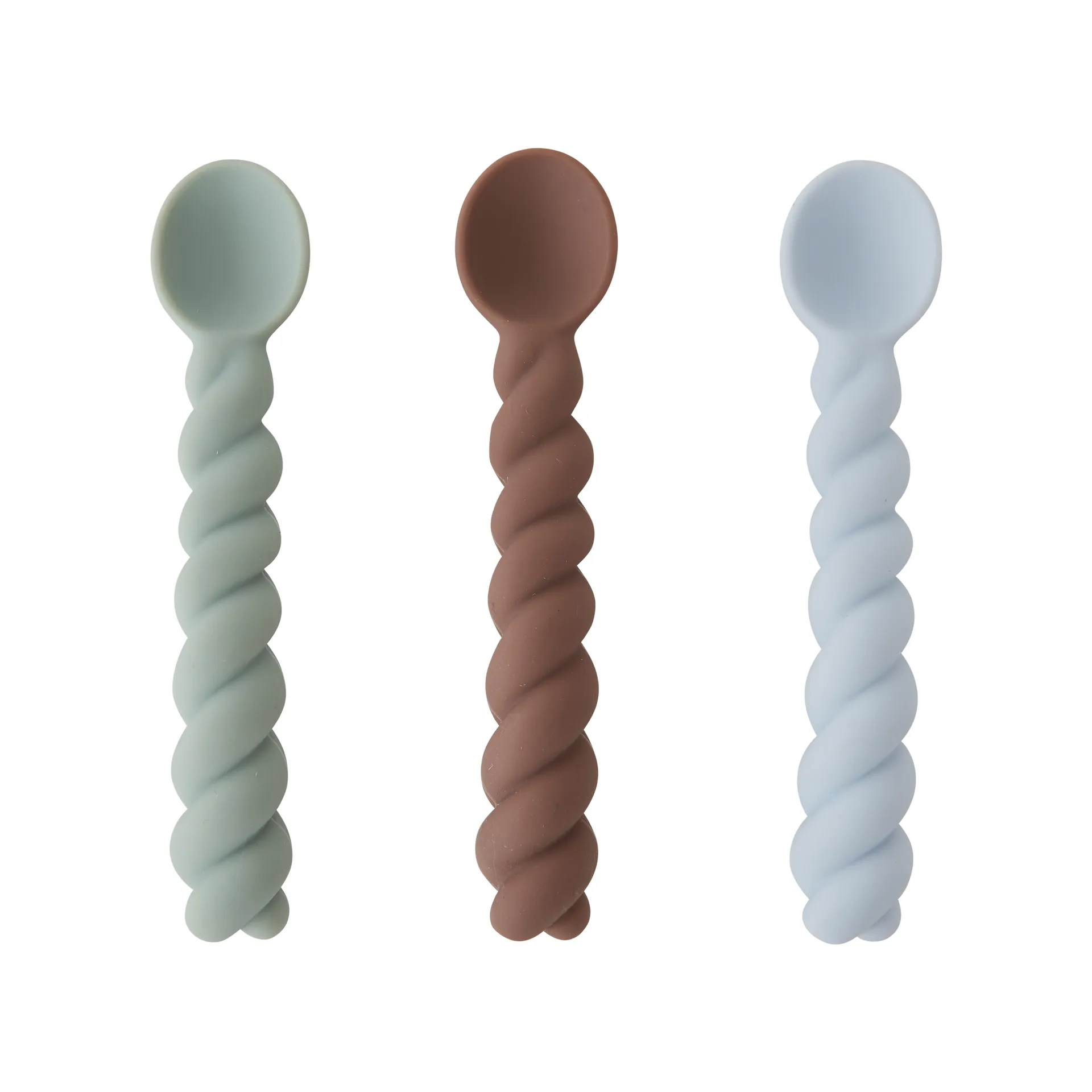 Mellow Löffel 3er Pack, Dusty Blue-taupe-pale minzgrün OYOY
