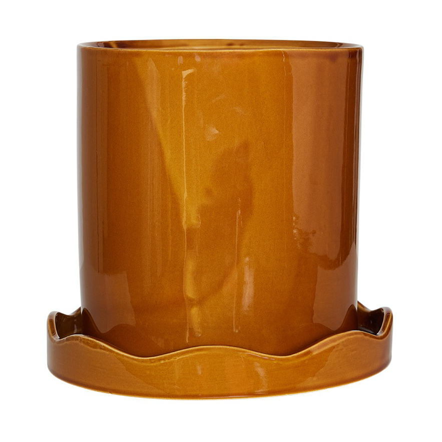 OYOY Nami Topf mit Untersetzer o21,5 cm Medium Amber