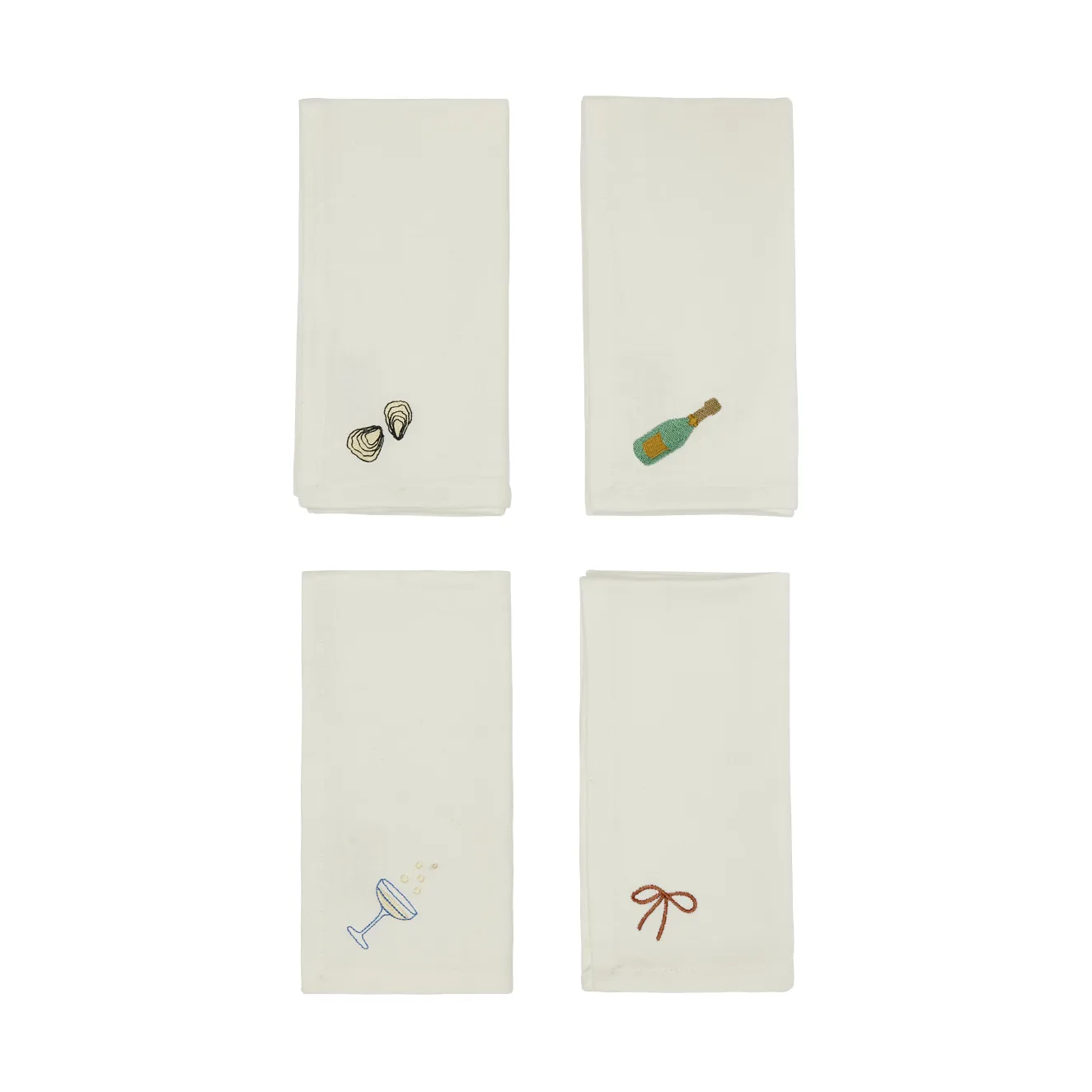 New Year Baumwollserviette 45x45 cm 4er Pack
, Offwhite OYOY