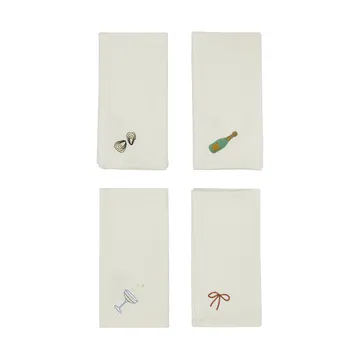 New Year Baumwollserviette 45x45 cm 4er Pack
 - Offwhite - OYOY