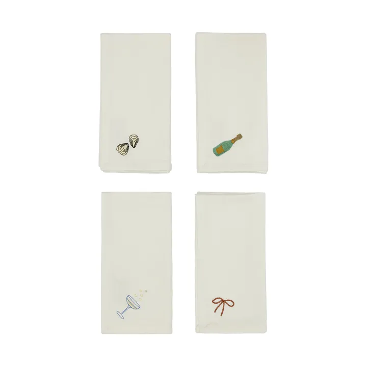 New Year Baumwollserviette 45x45 cm 4er Pack
 - Offwhite - OYOY