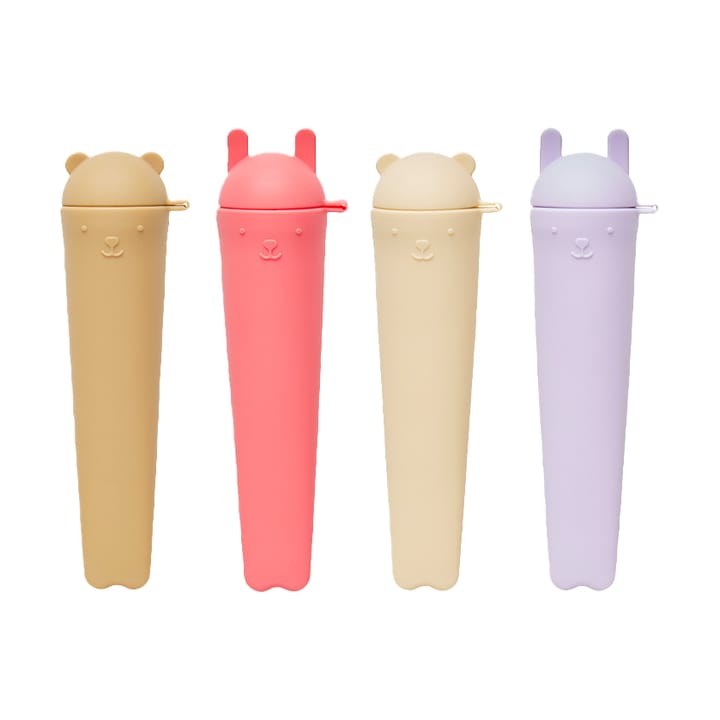 Ninka & Teddy Ice pops 4er-Pack - Lavender-Vanilla-Cherry Red-Rubber - OYOY