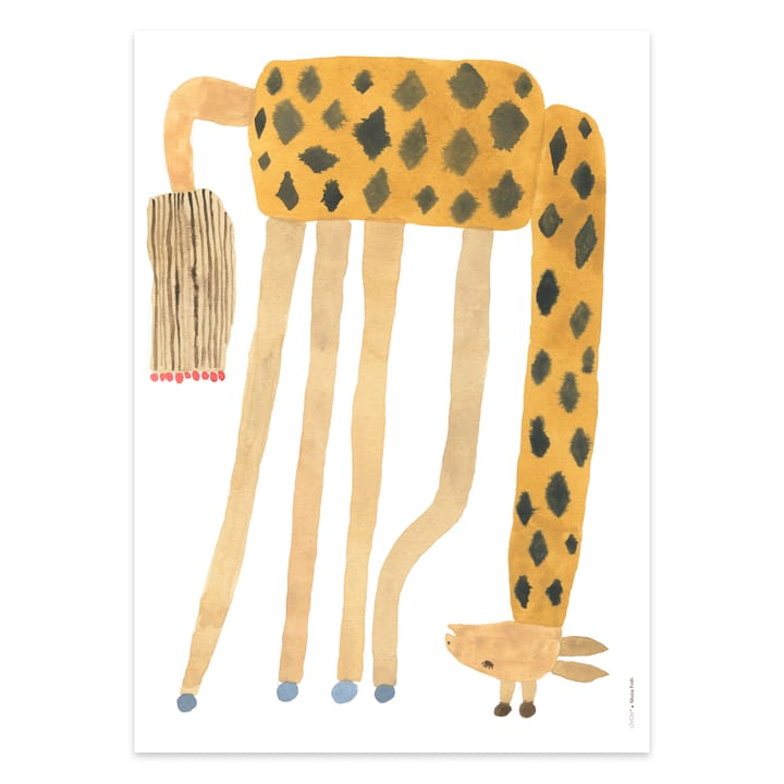 Noah Giraffe upside down Poster 50 x 70cm - Multi - OYOY