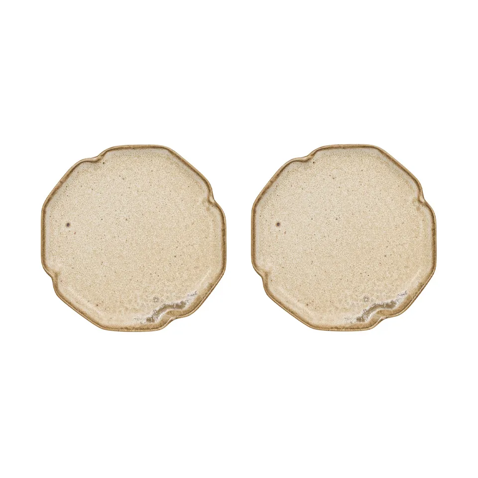 Nori Dessertteller 13x15 cm 2er-Pack, Latte OYOY