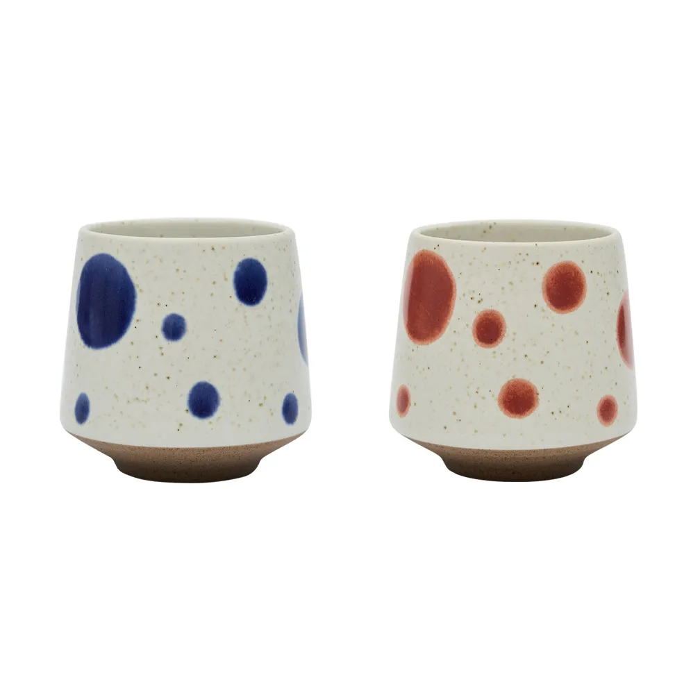 Nori dot Tasse Ø6,95 cm 2er-Pack, Blue-red OYOY