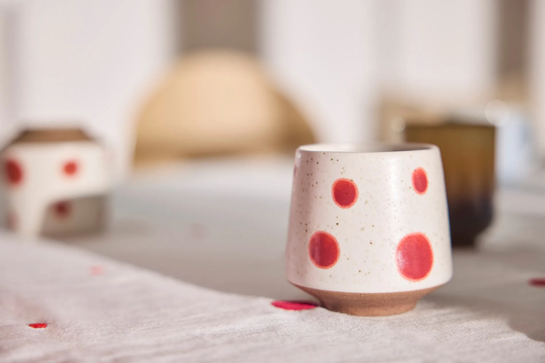 Nori dot Tasse Ø6,95 cm 2er-Pack, Blue-red OYOY