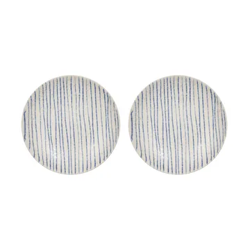 Nori striped Schale small Ø12,9 cm 2er-Pack - Clay-optic Blue - OYOY