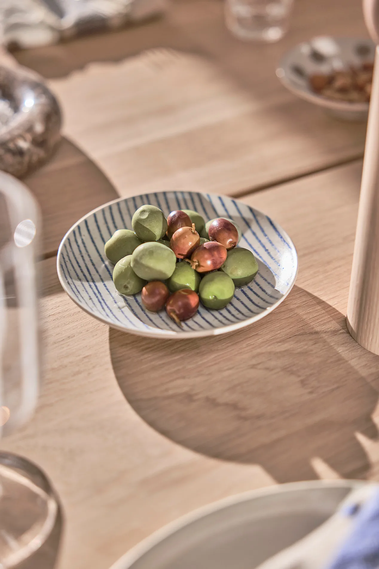 Nori striped Schale small Ø12,9 cm 2er-Pack, Clay-optic Blue OYOY