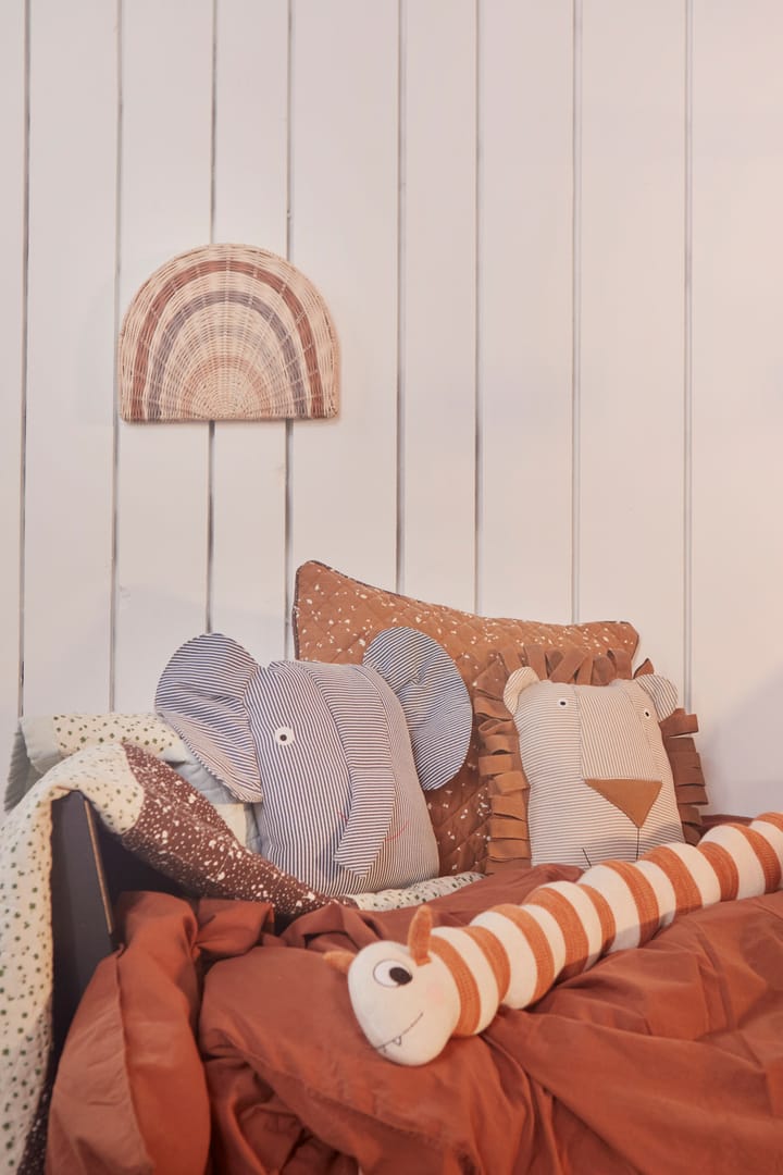 OYOY denim Tierkissen, Lobo Lion, caramel OYOY