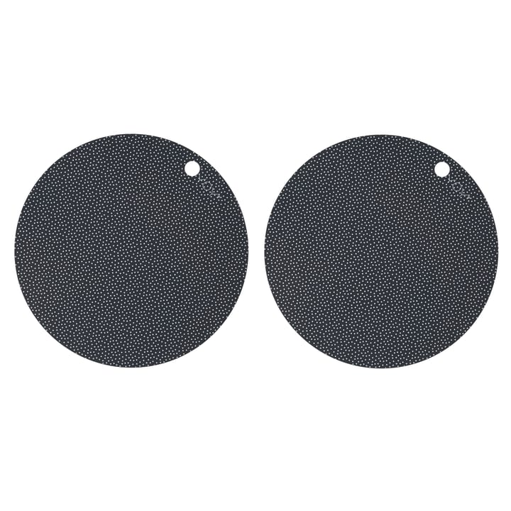 OYOY Platzdecke rund 2er Pack - Schwarz, weiß gepunktet - OYOY