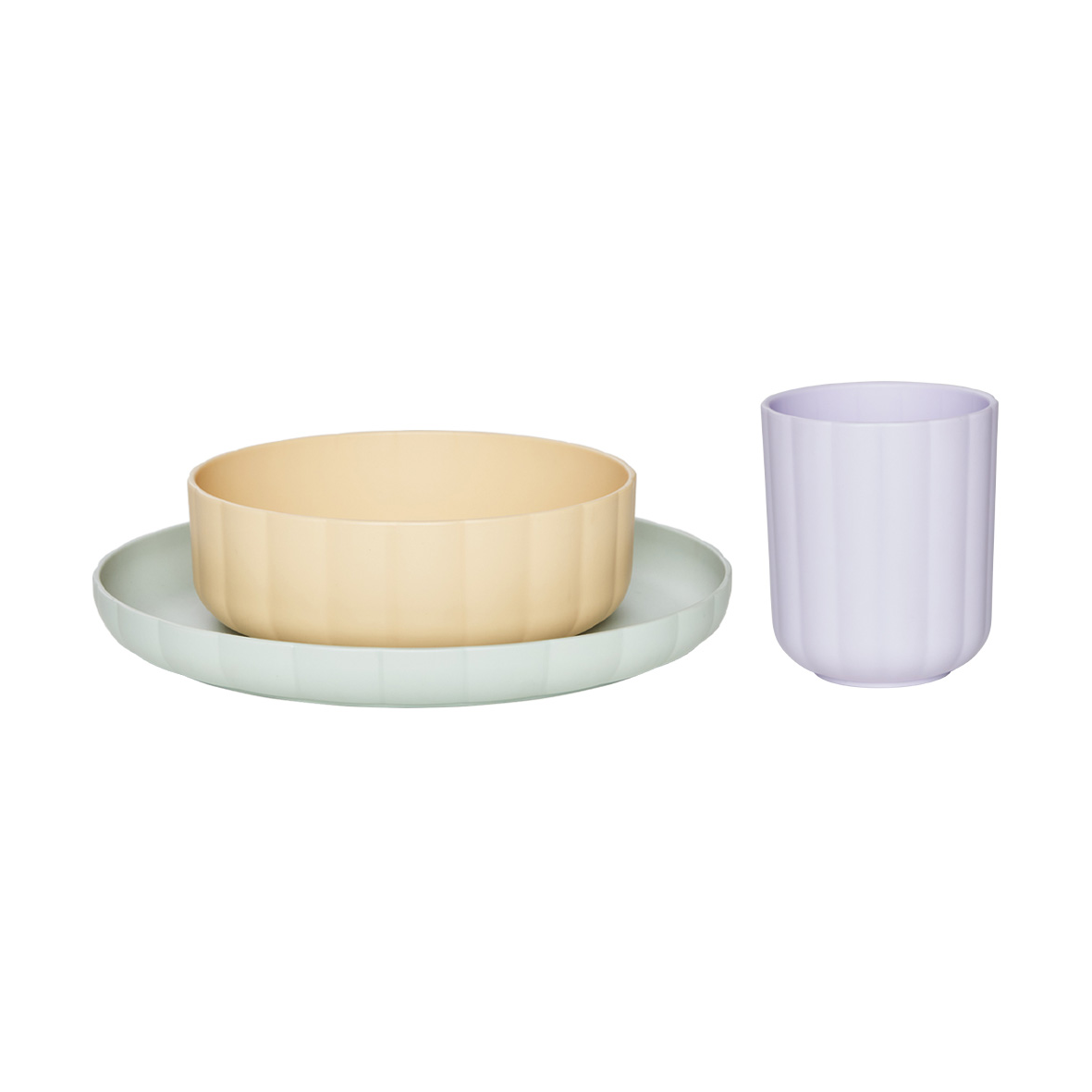 OYOY Pullo Servisset 3-teilig Pale mint-vanilla-lavender