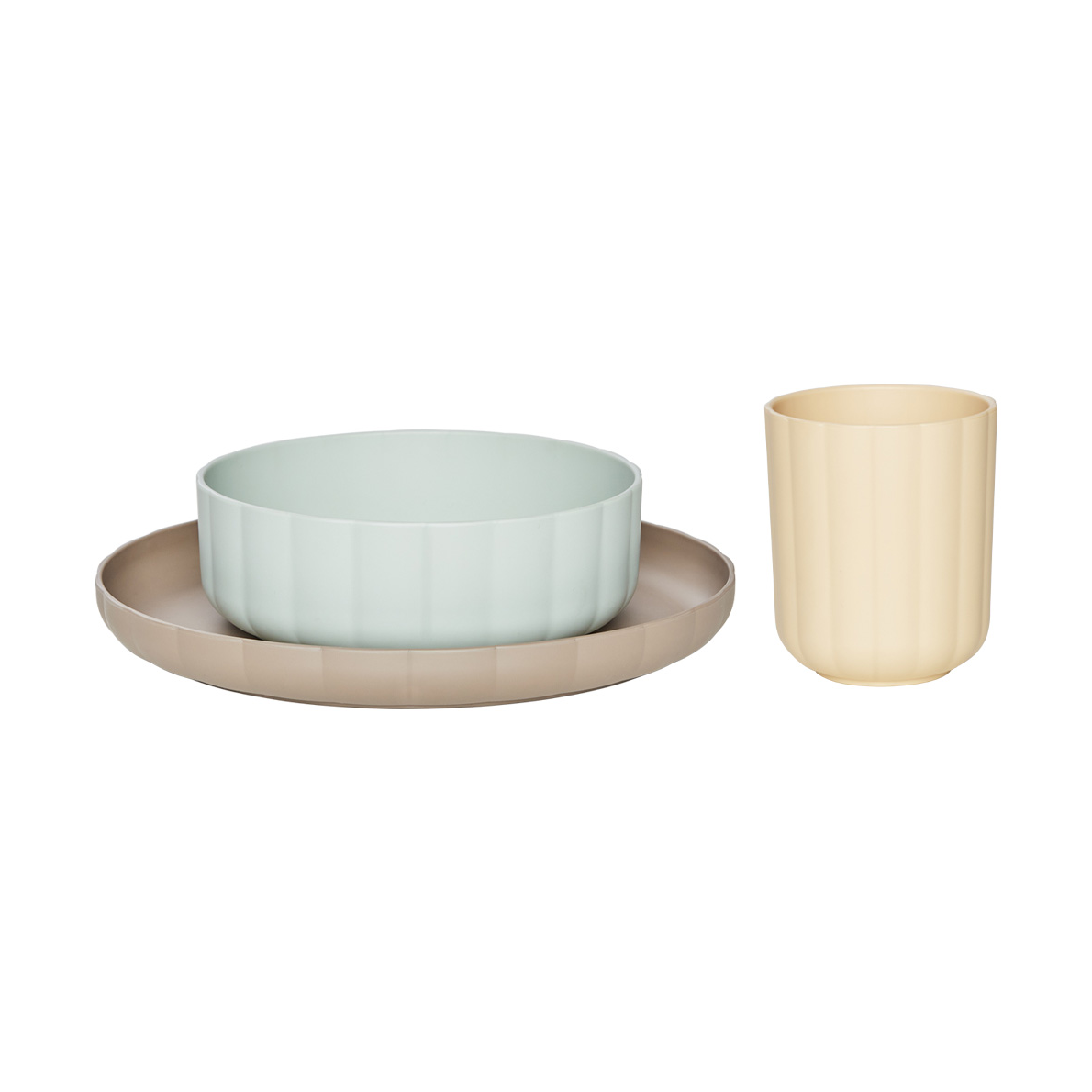 OYOY Pullo Servisset 3-teilig Pale Mint-vanilla-taupe