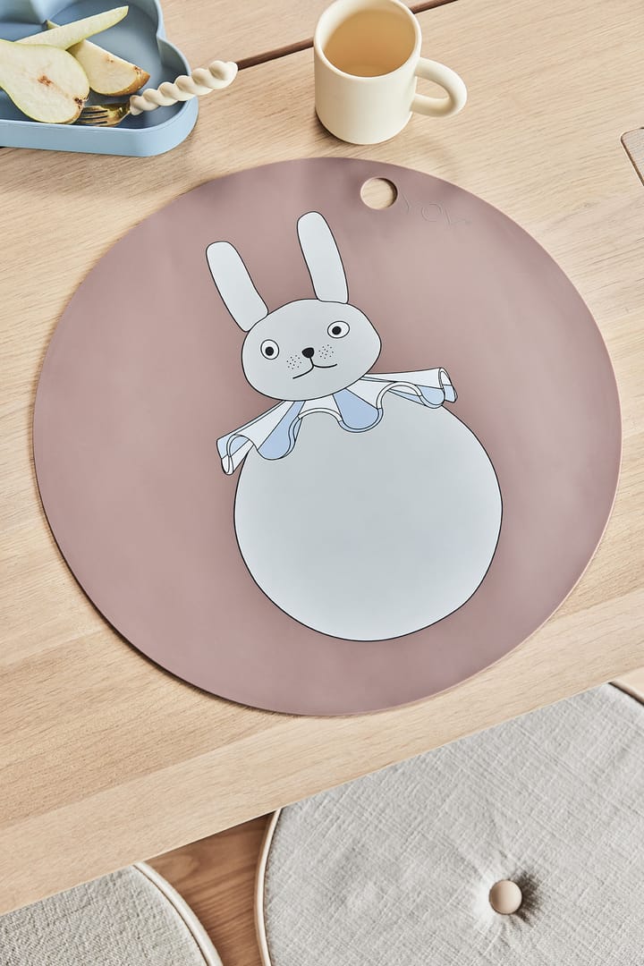 Rabbit Pompom Tischset Ø39 cm - Clay - OYOY