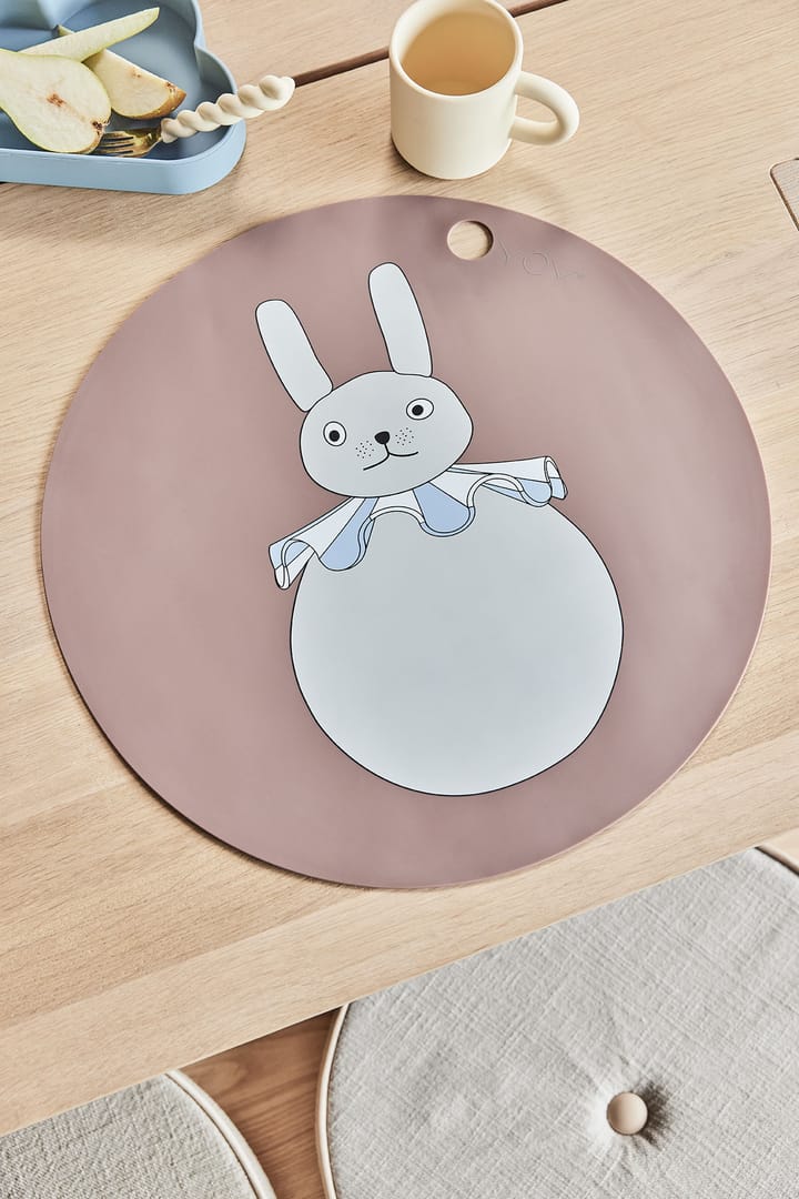 Rabbit Pompom Tischset Ø39 cm - Clay - OYOY